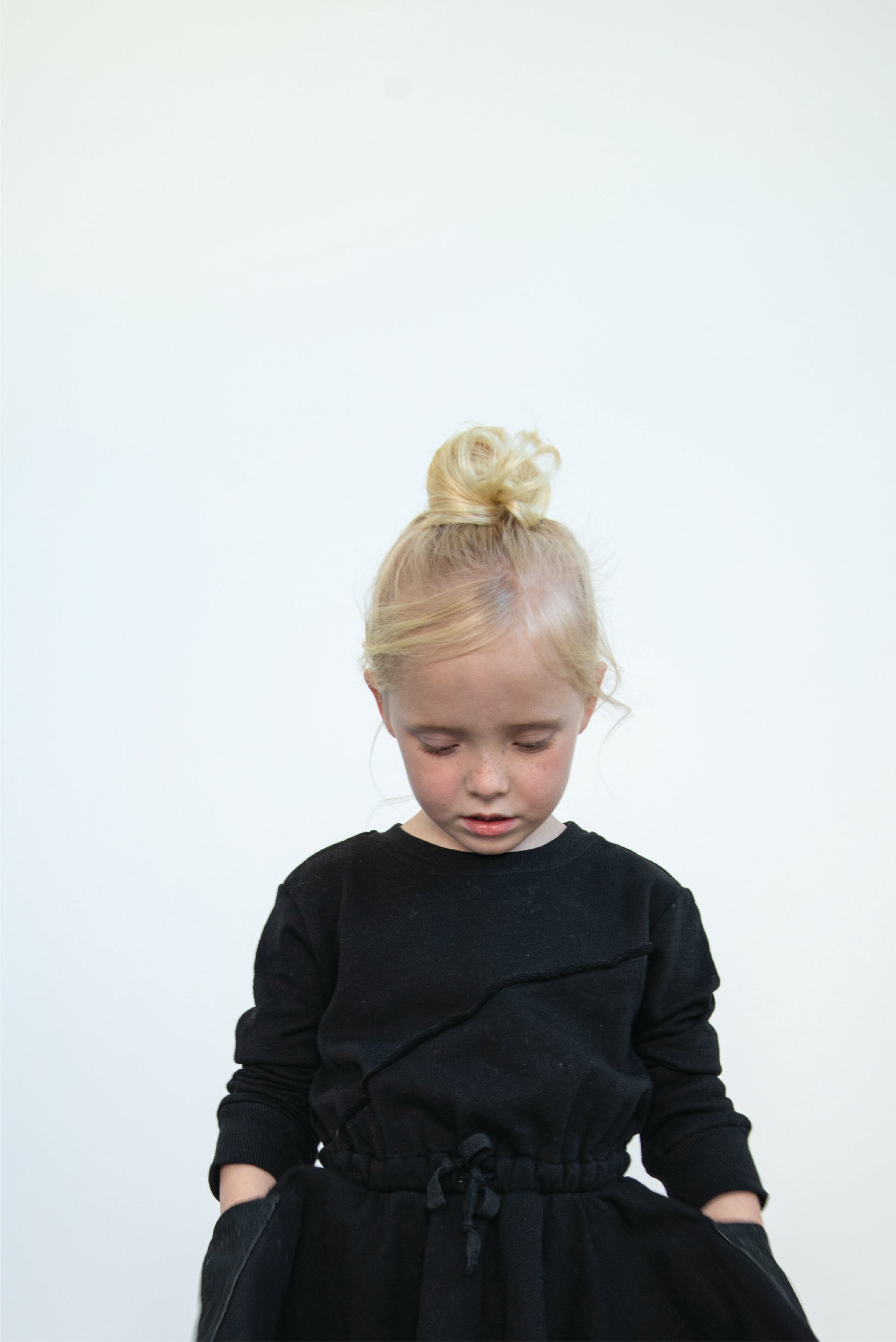 Black Dress with Denim Pockets