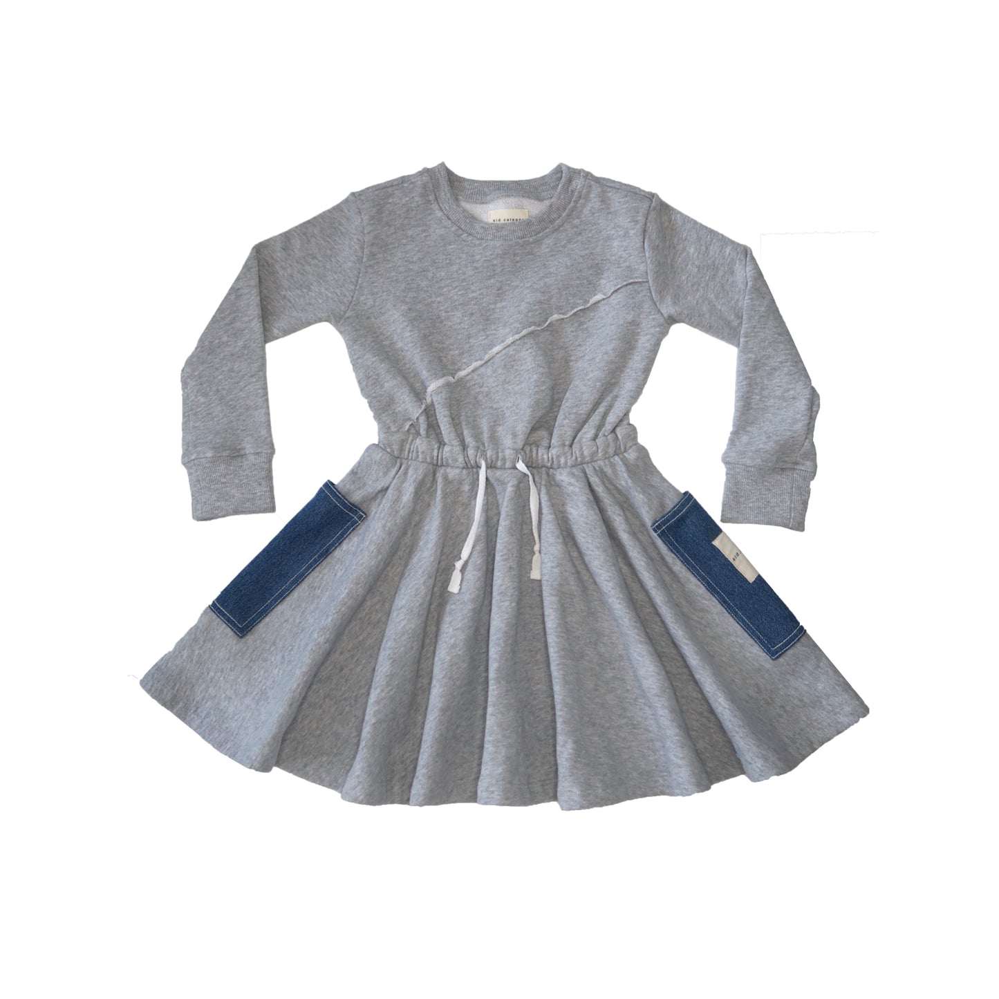 Grey Dress with Denim Pockets