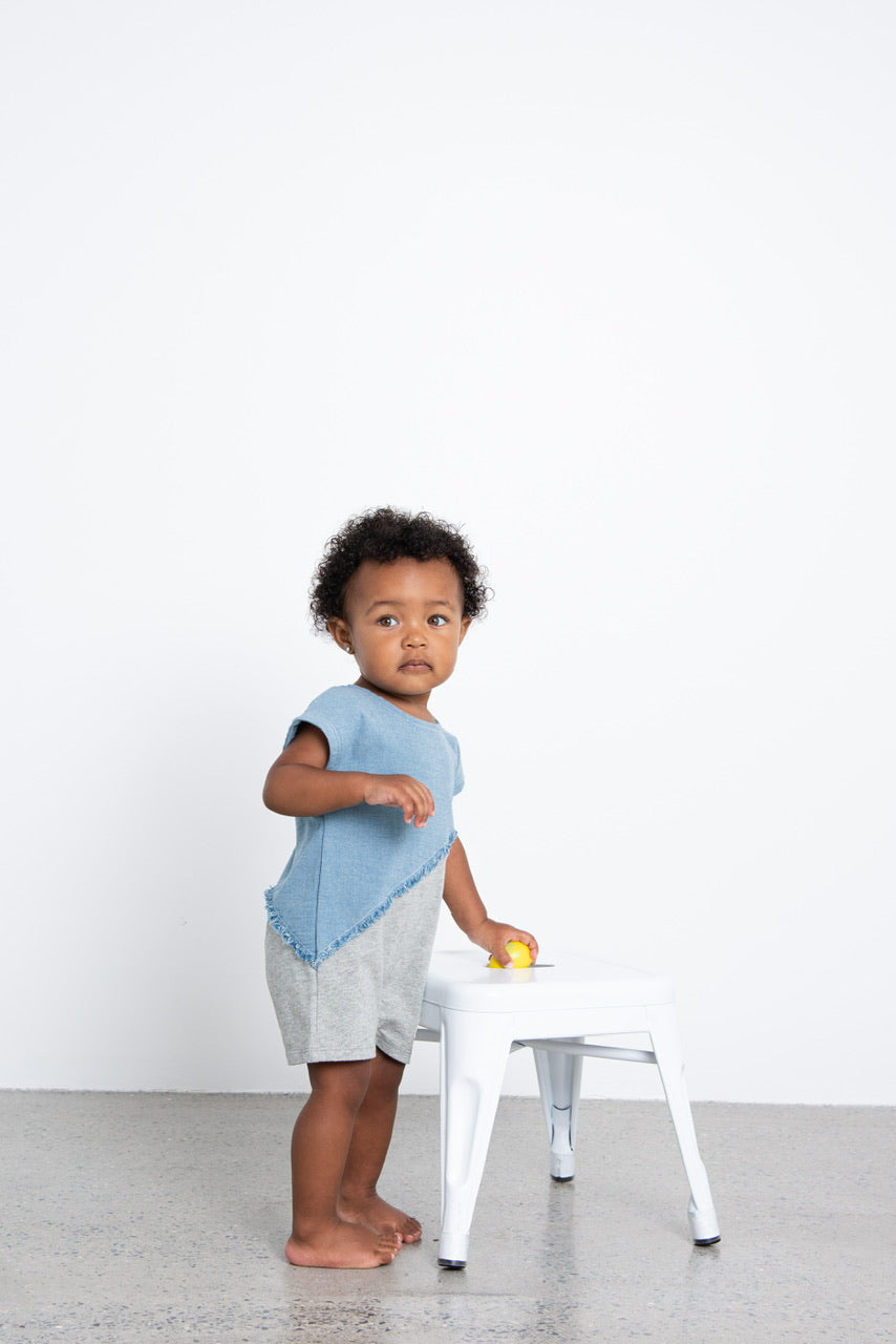 Grey Short Sleeve Romper