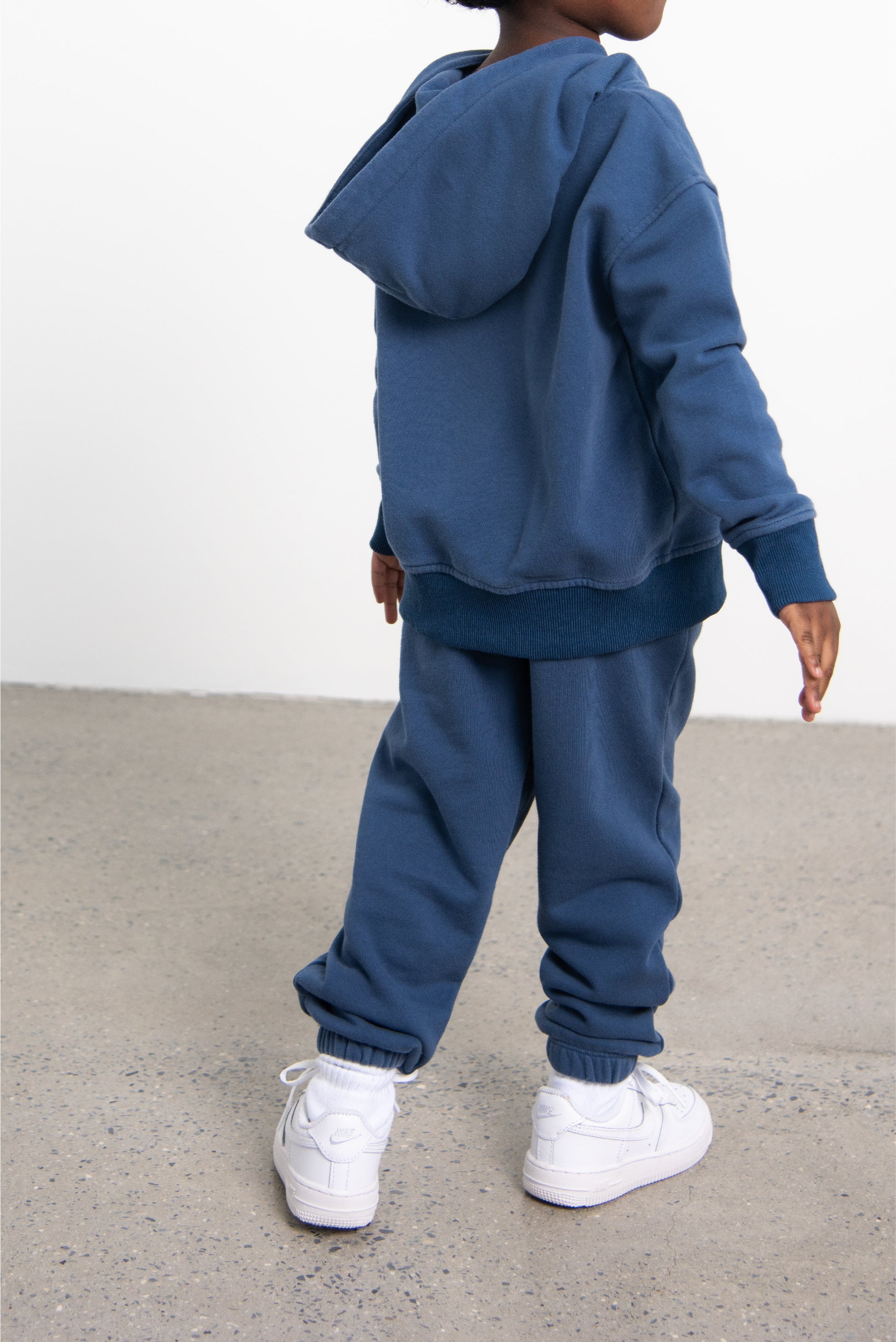 Vintage Navy Hoodie with Denim Pocket