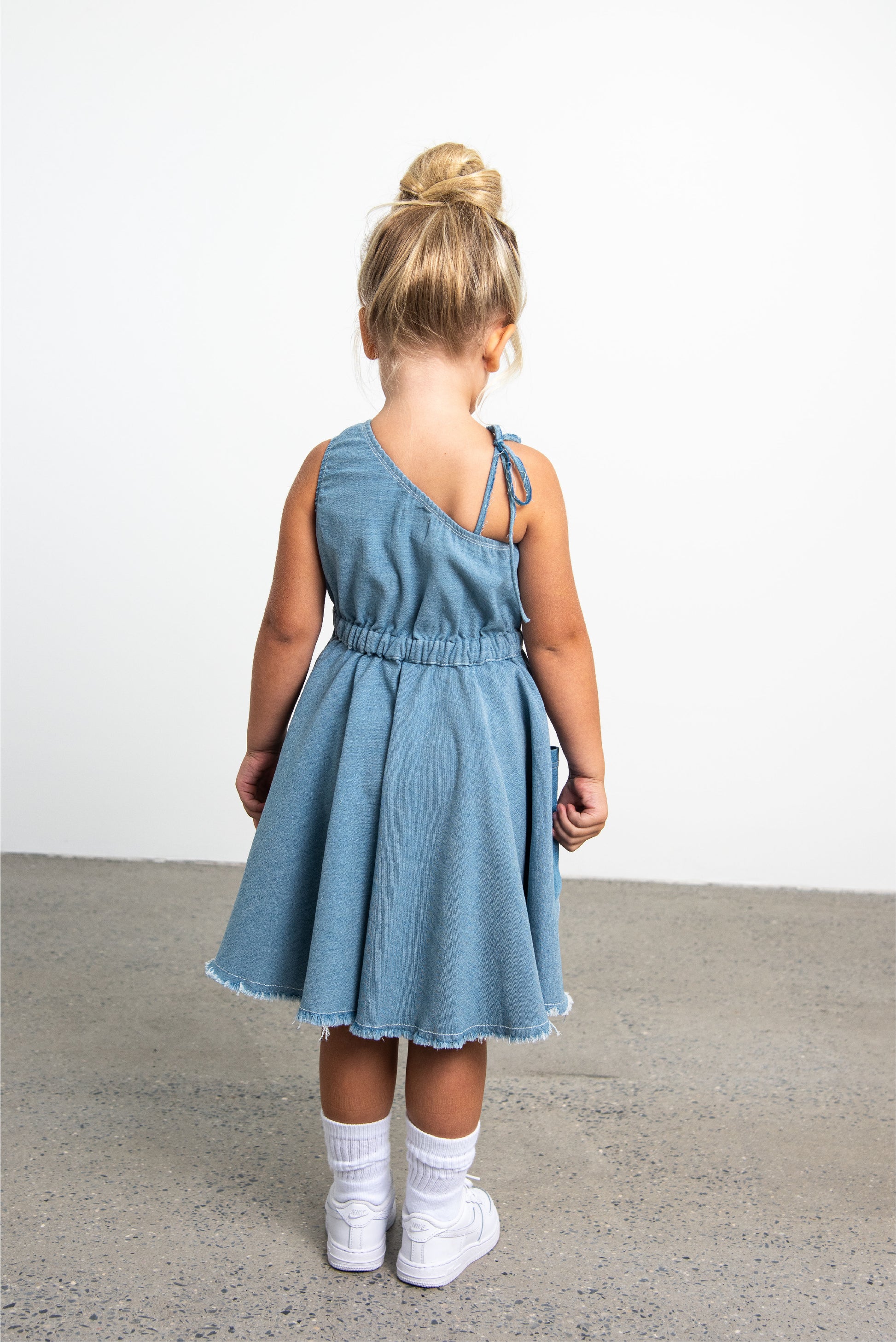 One Shoulder Denim Dress