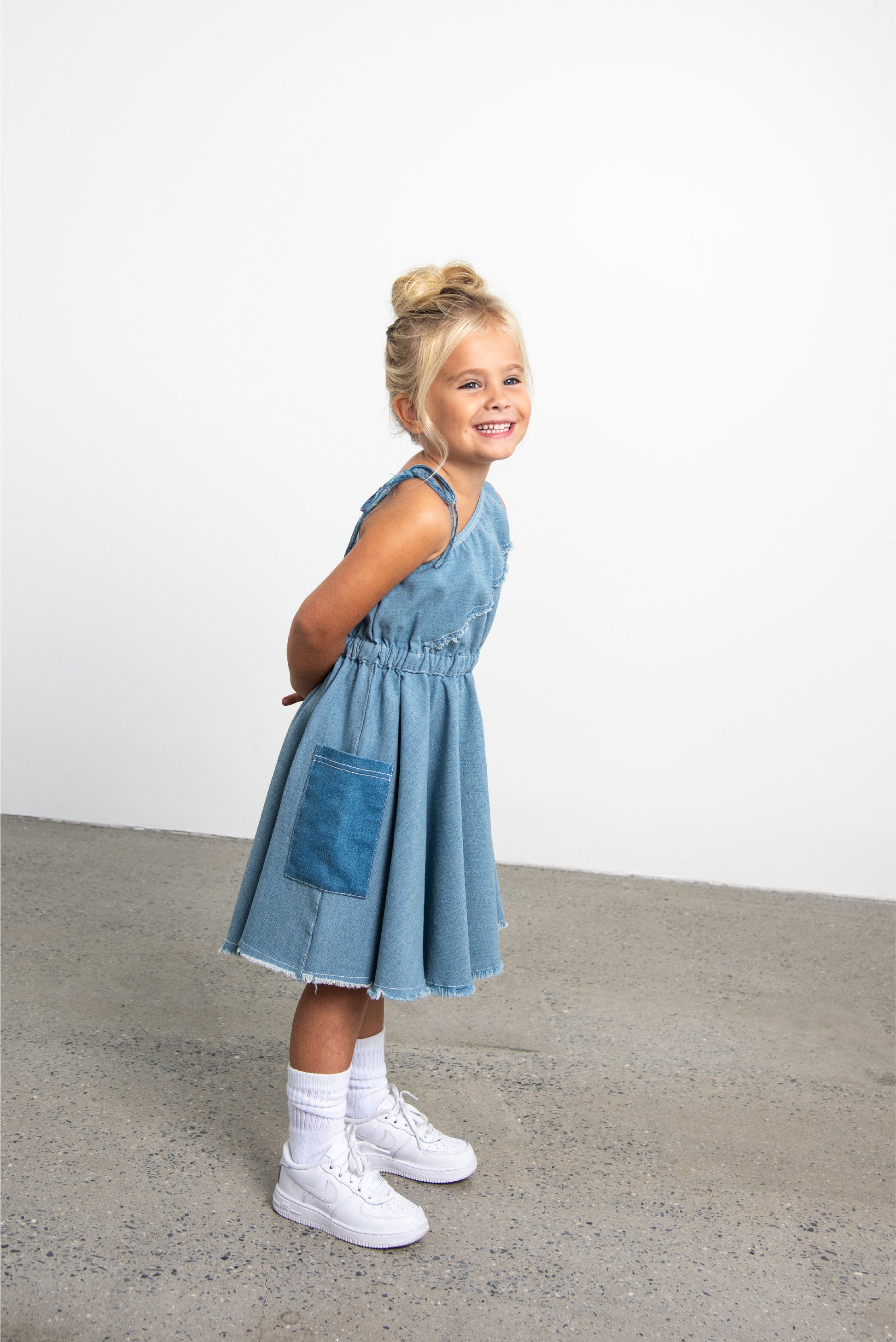 One Shoulder Denim Dress