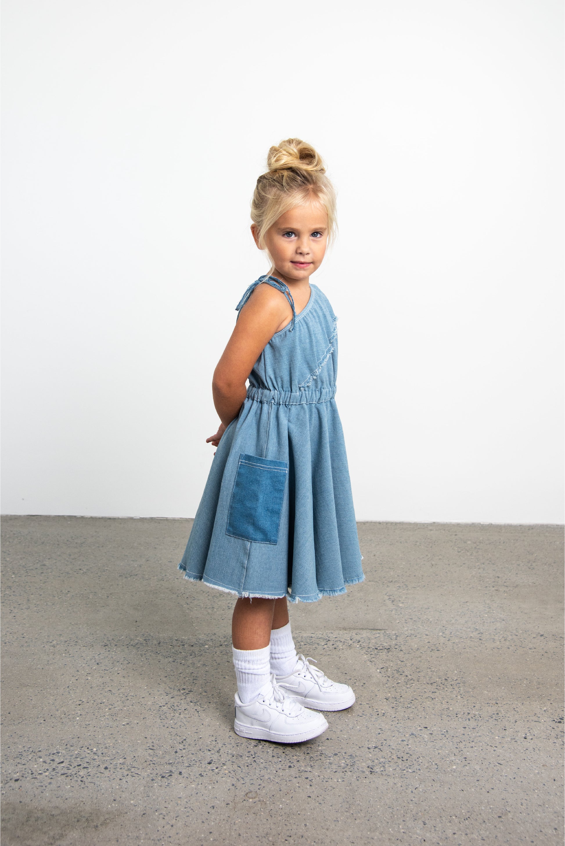 One Shoulder Denim Dress