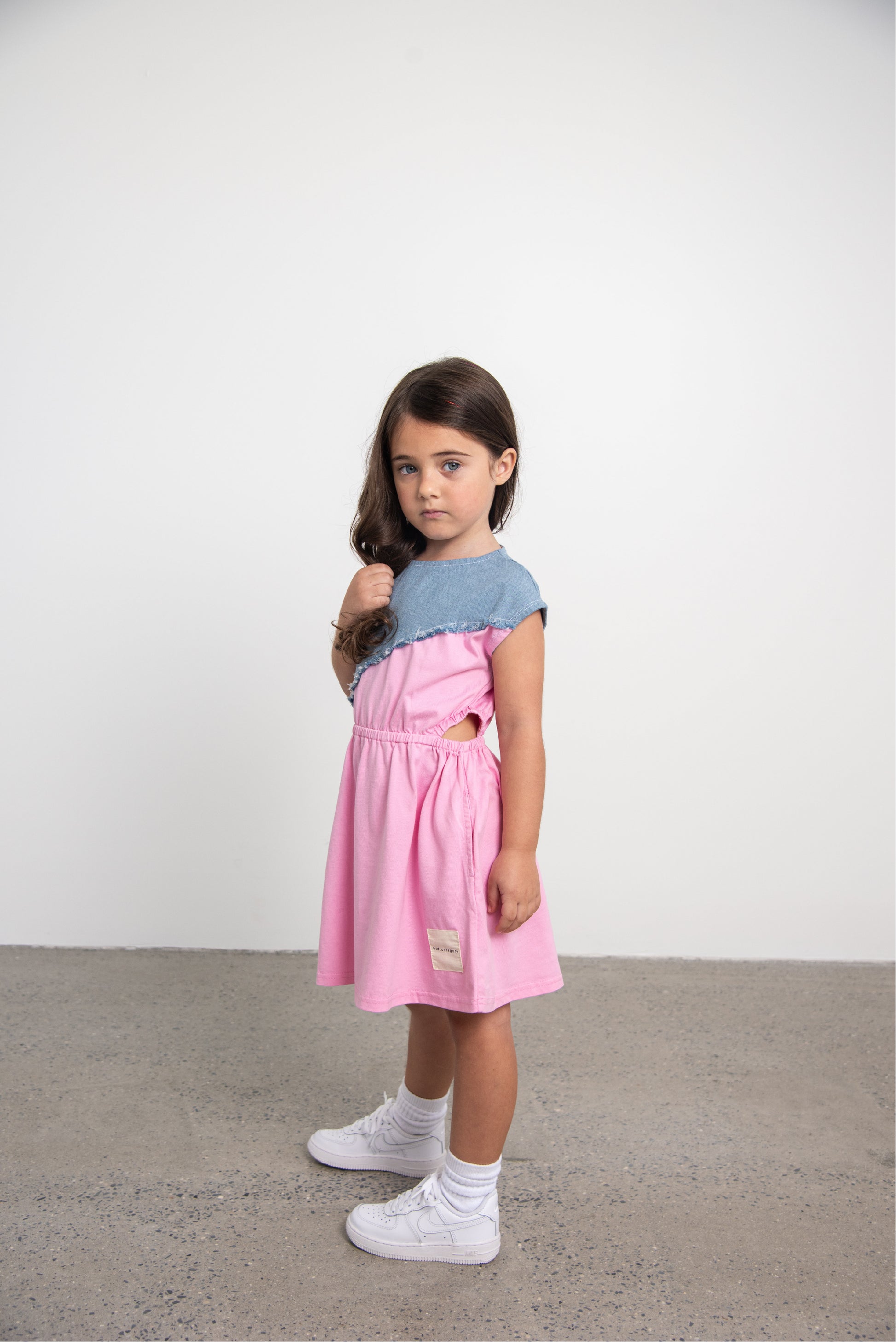 Pink Short Sleeve Cut Out Dress