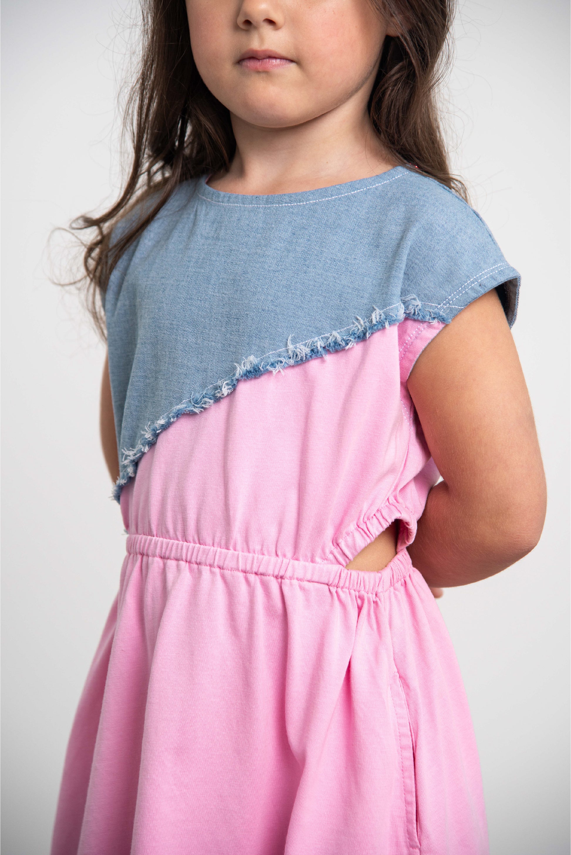 Pink Short Sleeve Cut Out Dress